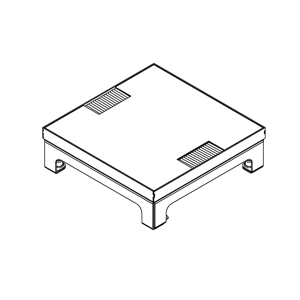 Unterflur-Bodendose UBD 210 small aus Chromstahl inkl. belegtem Deckel und 2 Bürstenauslässen