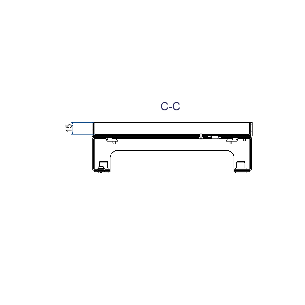 Unterflur-Bodendose UBD 210 small aus Chromstahl inkl. Blinddeckel mit Kante und 15mm Vertiefung