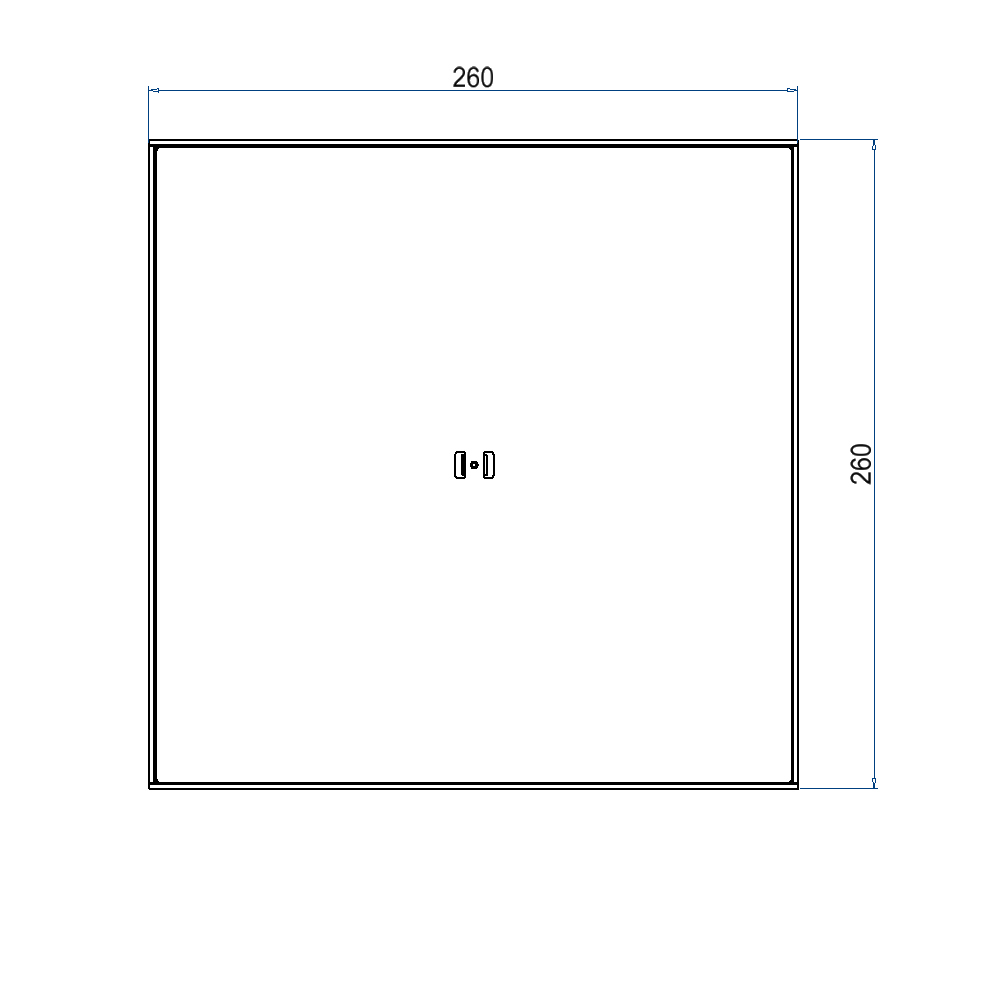 Unterflur-Bodendose UBD 260 aus Chromstahl inkl. Blinddeckel, flach (SVZ), 5mm Vertiefung