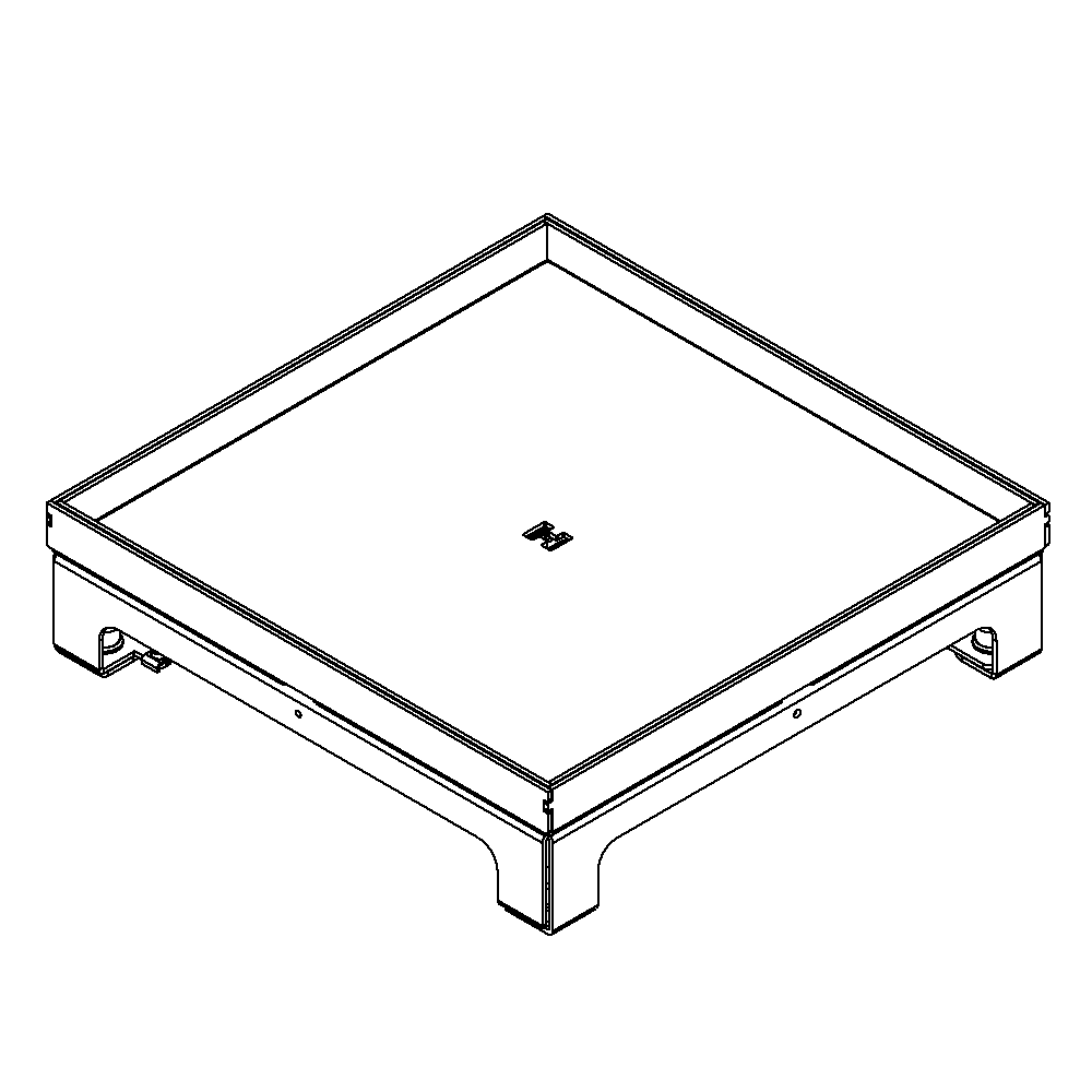 Unterflur-Bodendose UBD 260 aus Chromstahl inkl. Blinddeckel mit Kante und 15mm Vertiefung