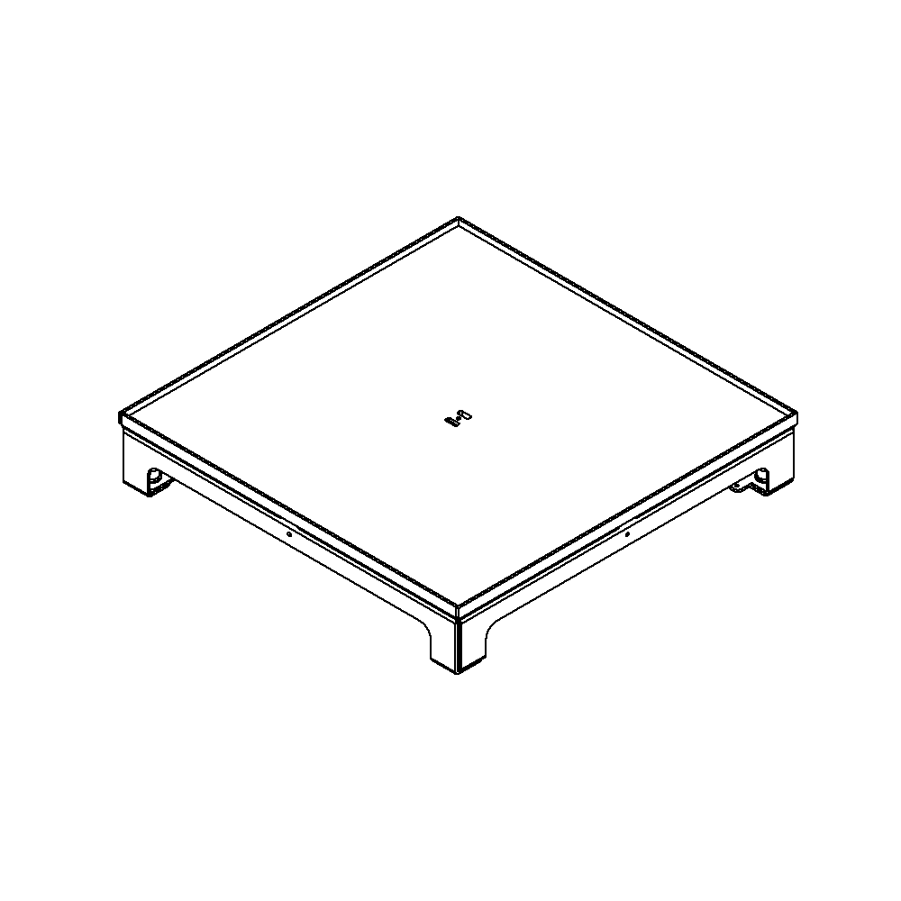 Unterflur-Bodendose UBD 320 aus Chromstahl inkl. Blinddeckel, flach (SVZ), 5mm Vertiefung