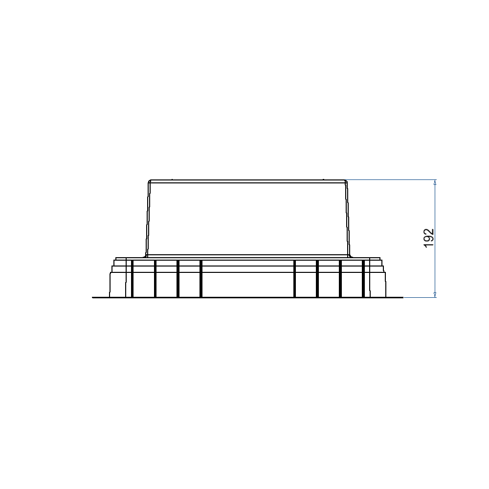 Kunststoff-Einbaubox, schwarz, zu UBD 320, oben: 330x330mm, unten: 508x508mm, H: 192mm