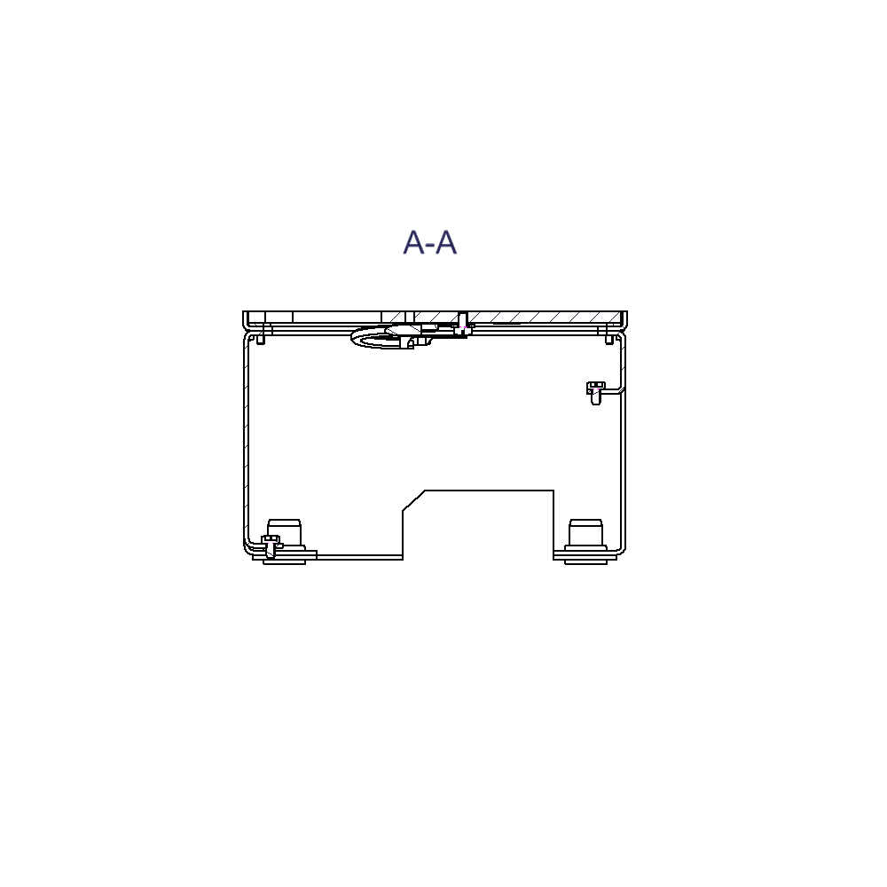 Unterflur-Bodendose UBD 130 ohne Schutzkante inkl. belegtem Deckel mit Ausschnitt aus 4mm SVZ 