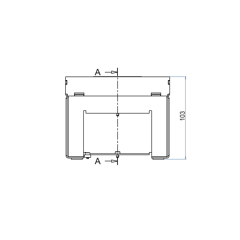 Schwerlast Unterflur-Bodendose UBD 130 aus Chromstahl inkl. Deckel und 4mm Verstärkungsplatte mit 16mm Vertiefung und 1 Schnurauslass