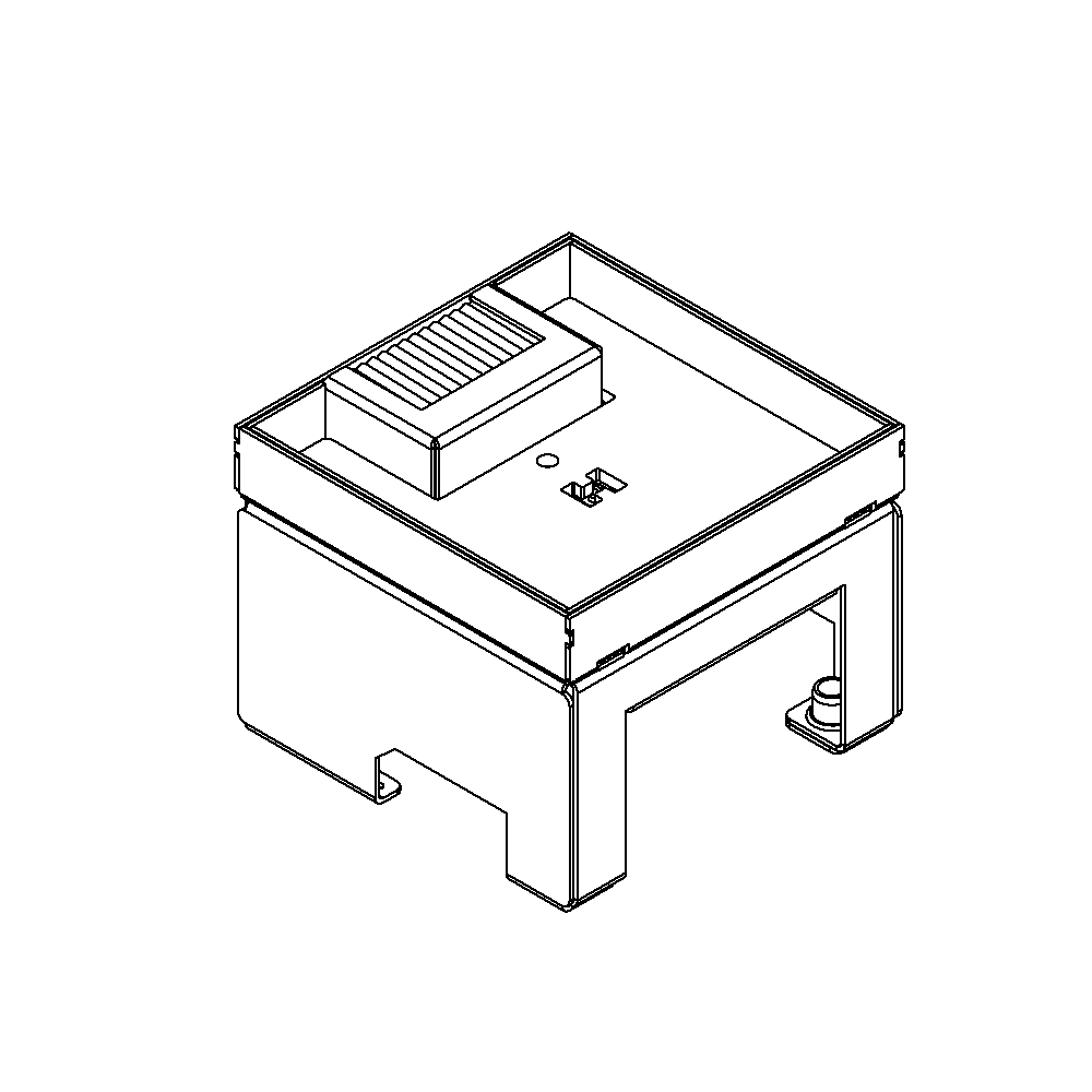 Schwerlast Unterflur-Bodendose UBD 130 aus Chromstahl inkl. Deckel  und 4mm Verstärkungsplatte, mit 16mm Vertiefung und 1 Bürstenauslass