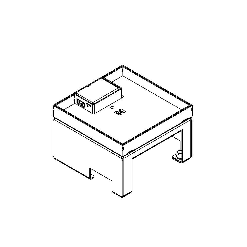 Schwerlast-Unterflur-Bodendose UBD 160 aus Chromstahl inkl. Deckel mit 4mm Verstärkungsplatte, 16mm Vertiefung und 1 Schnurauslass