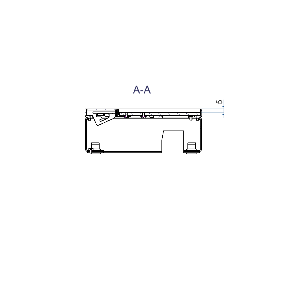 Unterflur-Bodendose UBD 160 small aus Chromstahl inkl. Deckel, flach (SVZ), 5mm Vertiefung und 1 Schnurauslass