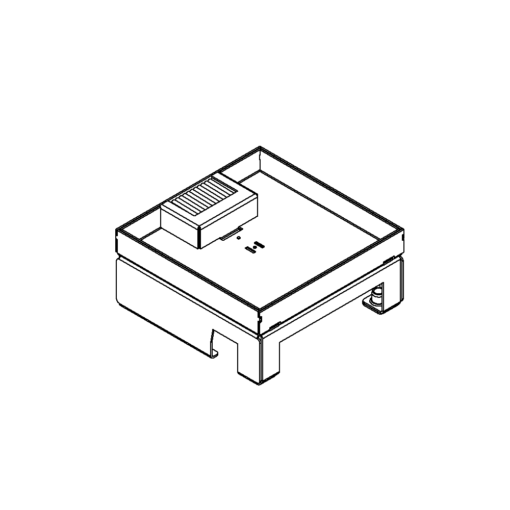 Unterflur-Bodendose UBD 160 small aus Chromstahl inkl. Deckel mit Kante, 20mm Vertiefung und 1 Bürstenauslass