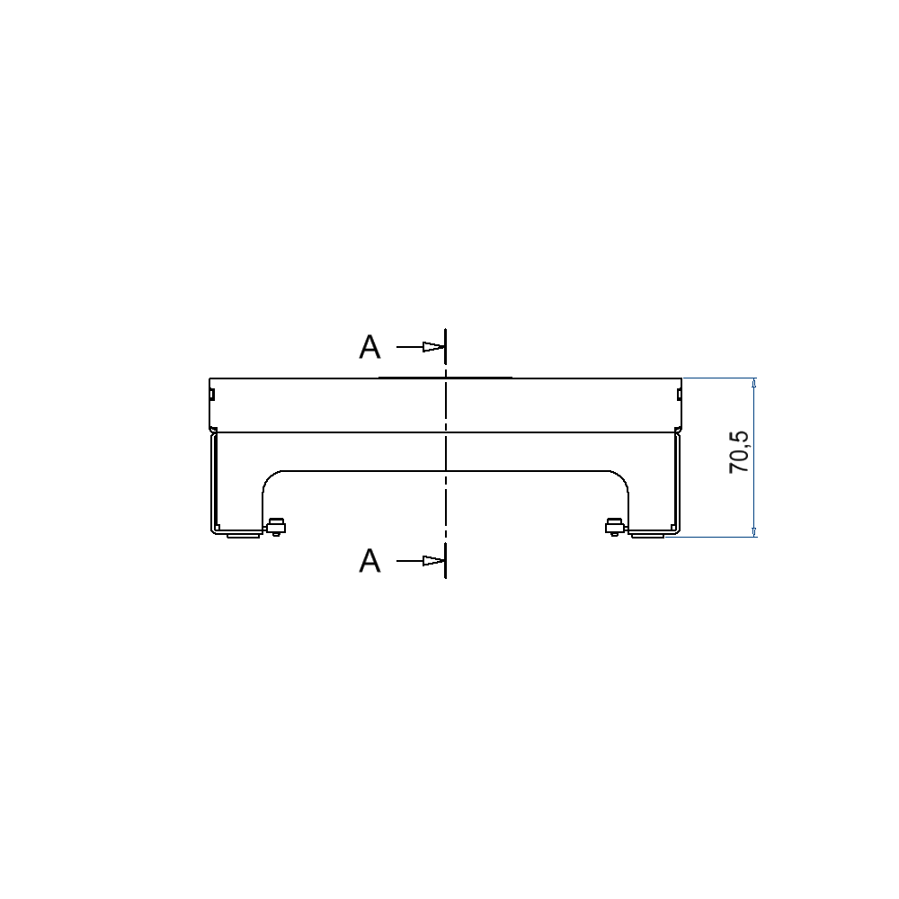 Schwerlast-Unterflur-Bodendose UBD 210 small aus Chromstahl inkl. Deckel mit 4mm Verstärkungsplatte, 16mm Vertiefung und 1 Schnurauslass