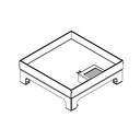 Unterflur-Bodendose UBD 210 small aus Chromstahl inkl. Deckel mit Kante, 25mm Vertiefung und 1 Bürstenauslass