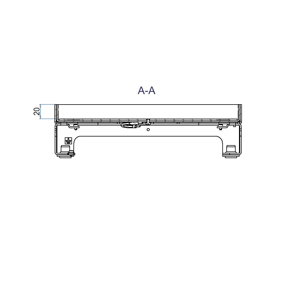 Unterflur-Bodendose UBD 260 aus Chromstahl inkl. Blinddeckel mit Kante und 20mm Vertiefung