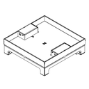 Unterflur-Bodendose UBD 260 aus Chromstahl inkl. Deckel mit Kante, 25mm Vertiefung und 2 Schnurauslässen