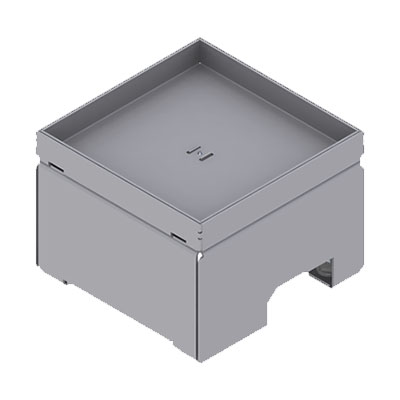 [UBD 130 129] Boîte de sol UBD 130 en acier inoxydable couvercle avec bord, fermé, et évidement de 15mm inclus