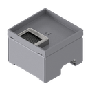 Boîte de sol UBD 130 en acier inoxydable couvercle avec bord, fermé, évidement de 15mm et 1 sortie de brosse inclus