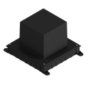 Boîte d'encastrement plastique noir pour UBD 160, en haut: 170x170mm, en bas: 260x310mm, H: 185mm 