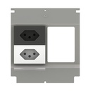 Steckdoseneinsatz für 4 FLF inkl. 1x T13 weiss und 1x T13 schwarz
