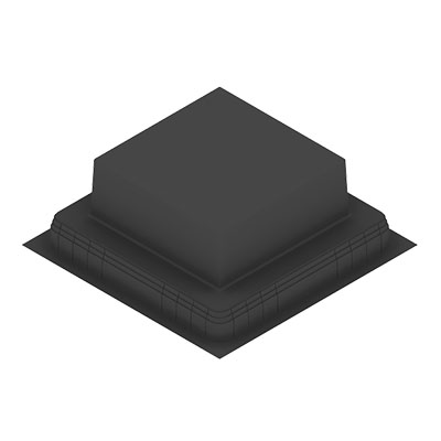Boîte d'encastrement plastique noir pour UBD 320, en haut: 330x330mm, en bas: 508x508mm, H: 192mm 