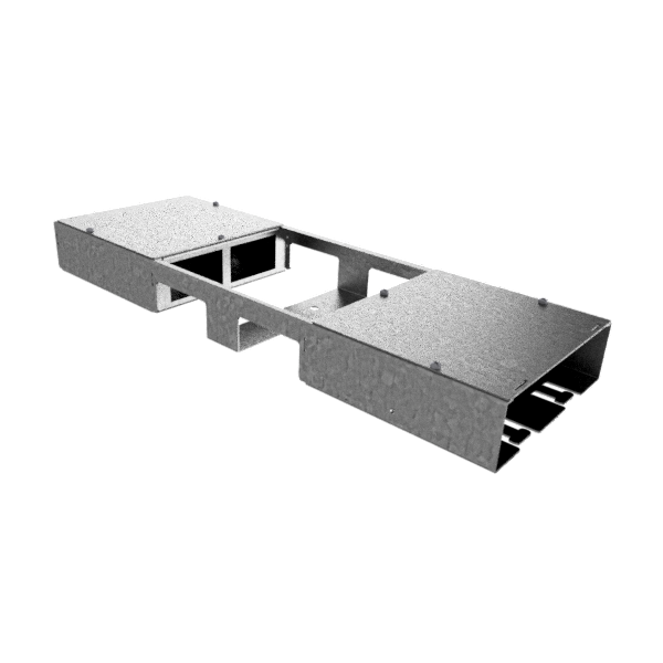 Boîte double pour 2x2 FLF horizontale en AGS 1.25mm, vide
