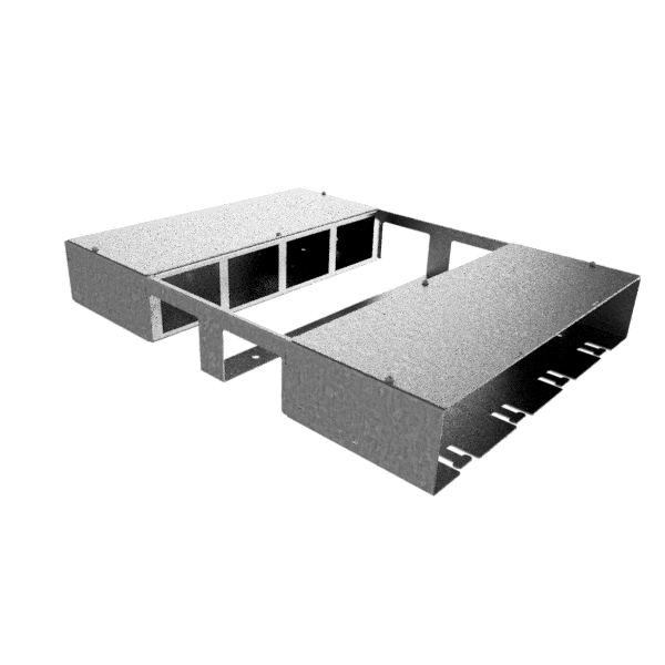 Boîte double pour 2x8 FLF verticale en AGS 1.25mm, vide