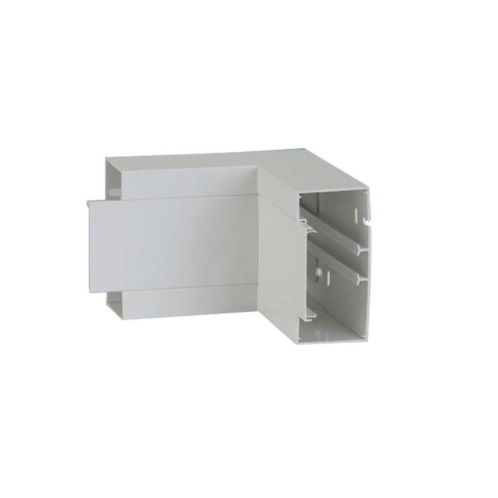 Inneneck zu Brüstungskanal BR 65x200/80T BR-IEV, Verstellbereich +/- 10°, Schenkellänge = 180mm, Kunststoff reinweiss RAL 9010	
