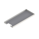 [UBK 201 225] Deckel für Bürstenauslass zu UBK 200 mit Kante geschlossen aus ALU 2.5mm, 22mm Vertiefung