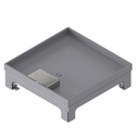 [UBD 215 205] Unterflur-Bodendose UBD 210 small aus Chromstahl inkl. Deckel mit Kante, 15mm Vertiefung und 1 Schnurauslass
