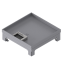 [UBD 215 206] Boîte de sol UBD 210 small en acier inoxydable couvercle avec bord, fermé, évidement de 15mm et 1 sortie de cordon inclus