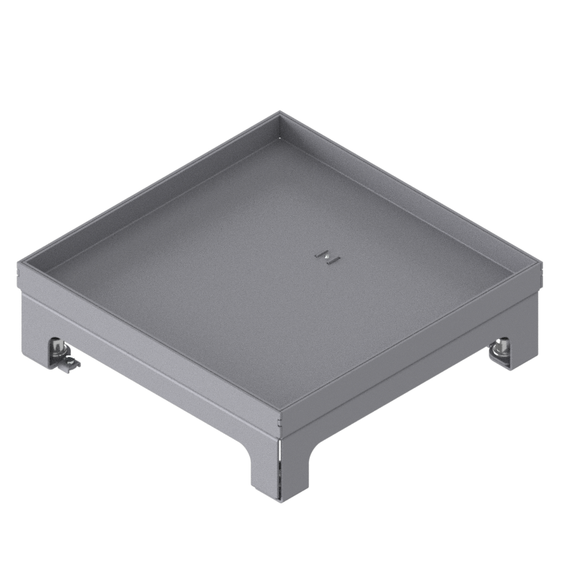 [UBD 215 209] Unterflur-Bodendose UBD 210 small aus Chromstahl inkl. Blinddeckel mit Kante und 15mm Vertiefung