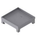 Boîte de sol UBD 210 small en acier inoxydable couvercle avec bord, fermé, évidement de 15mm inclus