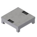 [UBD 215 203] Boîte de sol UBD 210 small en acier inoxydable avec couvercle et 2 sortie de brosse inclus