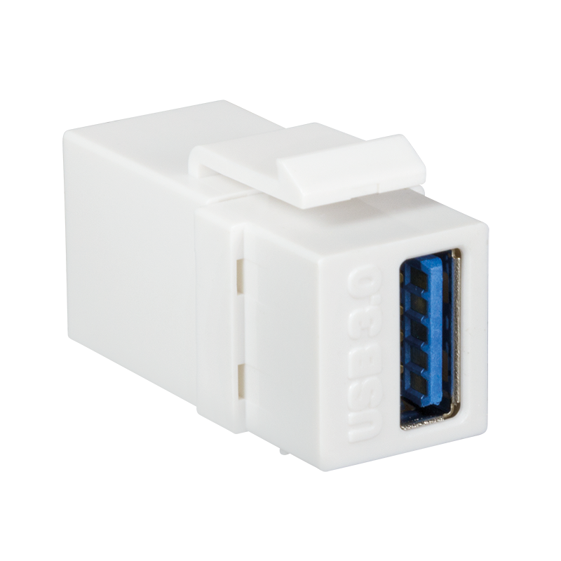 Keystone Verbinder USB-A 3.0 Buchse &gt; Buchse, weiss