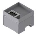 [UBD 132 252] Unterflur-Bodendose UBD 130 aus Chromstahl inkl. Deckel mit 25mm Vertiefung und 1 Bürstenauslass