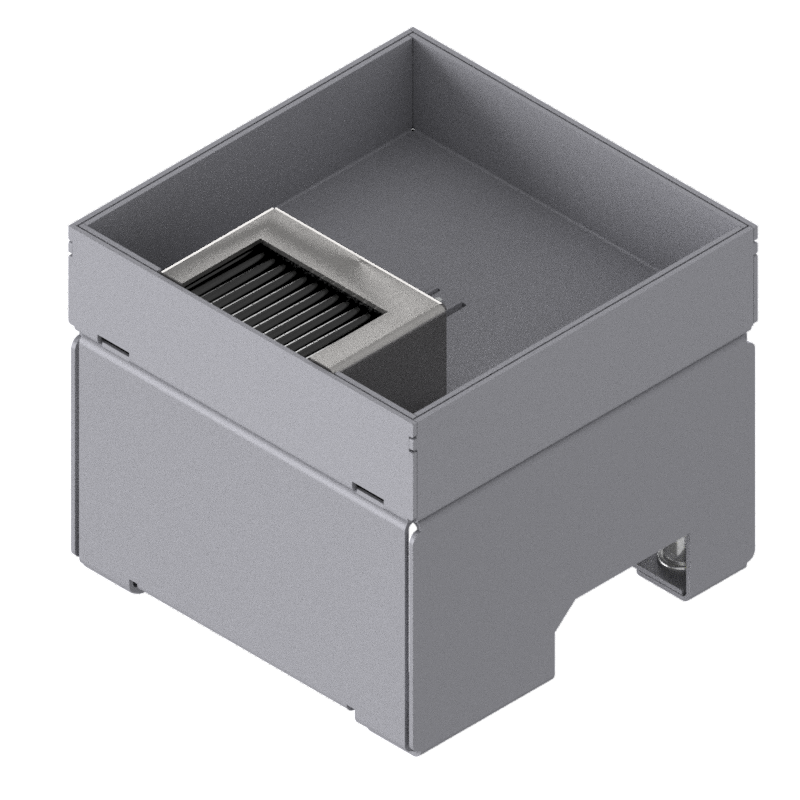 [UBD 132 302] Unterflur-Bodendose UBD 130 aus Chromstahl inkl. Deckel mit 30mm Vertiefung und 1 Bürstenauslass