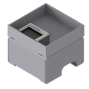 Boîte de sol UBD 130 en acier inoxydable, couvercle avec bord, fermé, évidement de 30mm et 1 sortie de brosse inclus