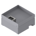 Boîte de sol UBD 210 en acier inoxydable, inclus couvercle avec bord, fermé, évidement de 30mm et 1 sortie de brosse