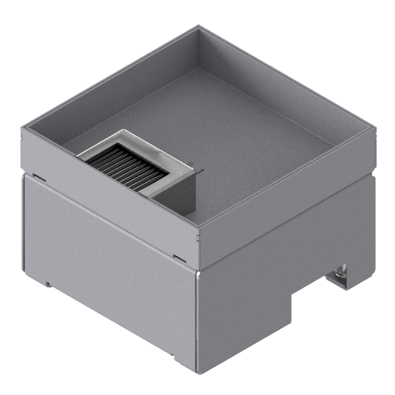 [UBD 162 302] Unterflur-Bodendose UBD 160 aus Chromstahl inkl. Deckel mit Kante, 30mm Vertiefung und 1 Bürstenauslass