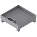 Boîte de sol UBD 260 en acier inoxydable, inclus couvercle avec bord, fermé, évidement de 30mm et 1 sortie de brosse