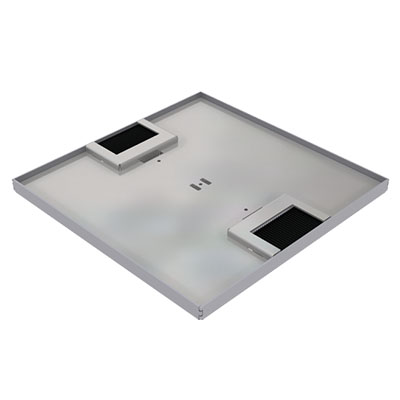Doppelboden-Auslass DBK 210 aus Chromstahl inkl. Deckel (SVZ), mit 5mm Vertiefung, Kante und 2 Bürstenauslässen