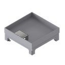 [UBD 217 301] Unterflur-Bodendose UBD 210 small aus Chromstahl inkl. Deckel mit Kante, 30mm Vertiefung und 1 Schnurauslass