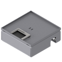 Boîte de sol UBD 160 small en acier inoxydable, couvercle, plate (AGS), sans bord, évidement de 5mm et 1 sortie de brosse inclus
