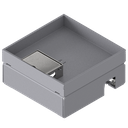 [UBD 167 251] Boîte de sol UBD 160 small en acier inoxydable, couvercle avec bord, fermé, évidement de 25mm et 1 sortie de cordon inclus