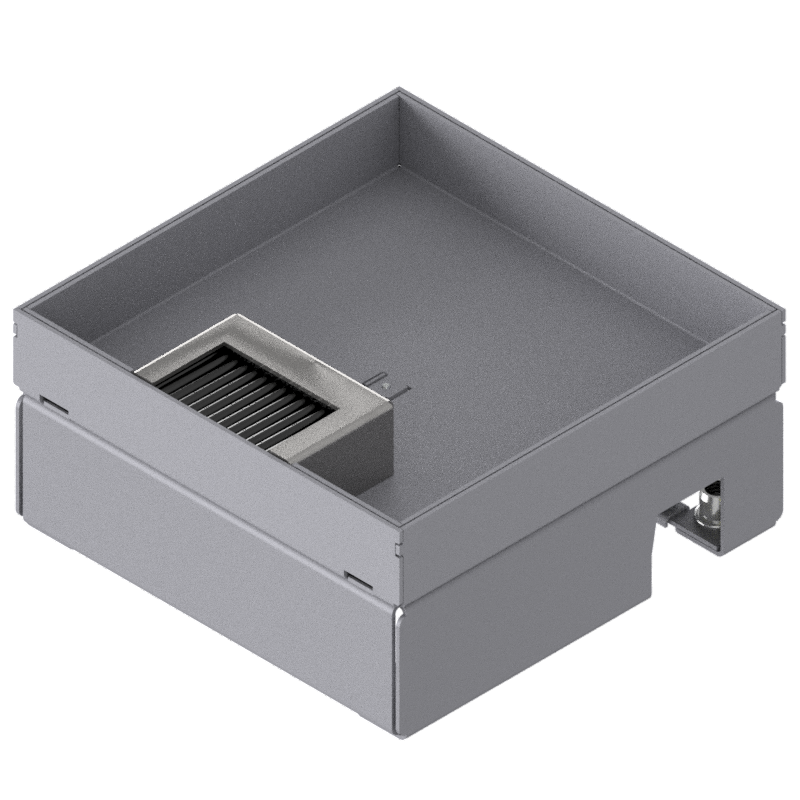 [UBD 167 252] Unterflur-Bodendose UBD 160 small aus Chromstahl inkl. Deckel mit 25mm Vertiefung und 1 Bürstenauslass