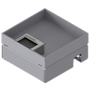 Unterflur-Bodendose UBD 160 small aus Chromstahl inkl. Deckel mit Kante, geschlossen, 30mm Vertiefung und 1 Bürstenauslass