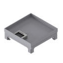 [UBD 217 202] Unterflur-Bodendose UBD 210 small aus Chromstahl inkl. Deckel mit Kante, 20mm Vertiefung und 1 Bürstenauslass