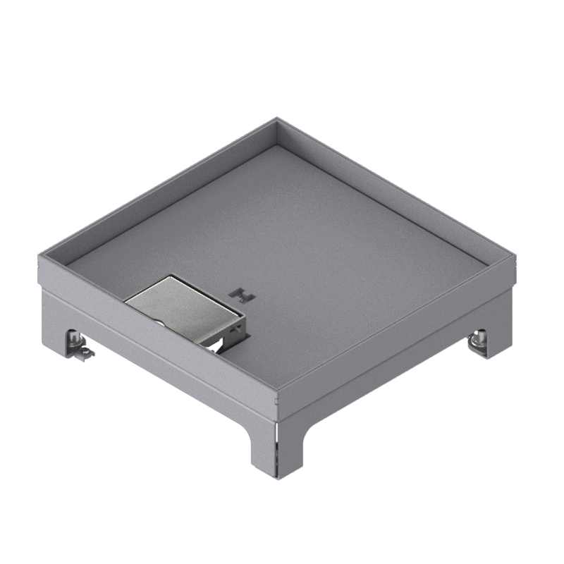 [UBD 217 161] Schwerlast-Unterflur-Bodendose UBD 210 small aus Chromstahl inkl. Deckel mit 4mm Verstärkungsplatte, 16mm Vertiefung und 1 Schnurauslass