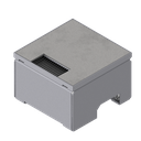 [UBD 132 163] Schwerlast-Unterflur-Bodendose UBD 130 aus Chromstahl inkl. belegtem Deckel aus Chromstahl, geschliffen, 4mm Verstärkungsplatte und 1 Bürstenauslass
