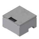 [UBD 162 163] Schwerlast Unterflur-Bodendose UBD 130 aus Chromstahl inkl. belegtem Deckel, 4mm Verstärkungsplatte und 1 Bürstenauslass