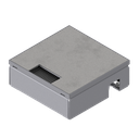 [UBD 167 163] Schwerlast-Unterflur-Bodendose UBD 160 small aus Chromstahl inkl. belegtem Deckel aus Chromstahl, geschliffen, und 4mm Verstärkungsplatte und 1 Bürstenauslass
