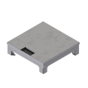 [UBD 217 163] Schwerlast-Unterflur-Bodendose UBD 210 small aus Chromstahl inkl. belegtem Deckel aus Chromstahl, geschliffen, mit 4mm Verstärkungsplatte und 1 Bürstenauslass