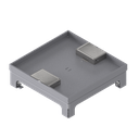 [UBD 215 210] Unterflur-Bodendose UBD 210 small aus Chromstahl inkl. Deckel mit Kante, 15mm Vertiefung und 2 Schnurauslässe